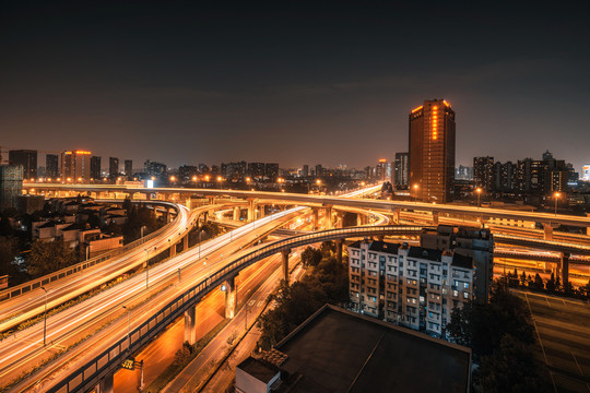 杭州德胜立交高架夜景