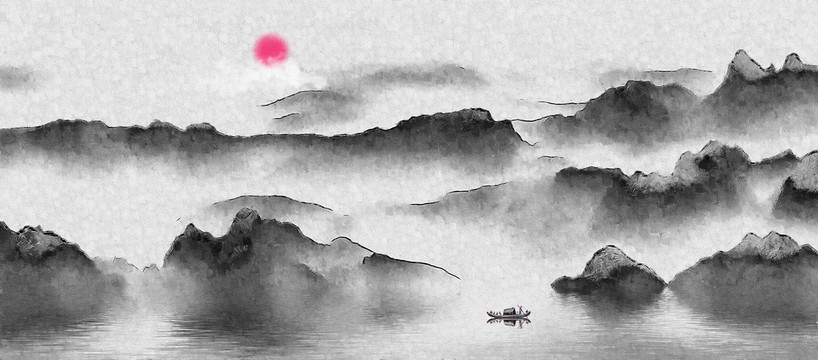 中國風山水背景墻