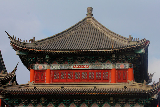中国古代建筑中的宫殿局部特写
