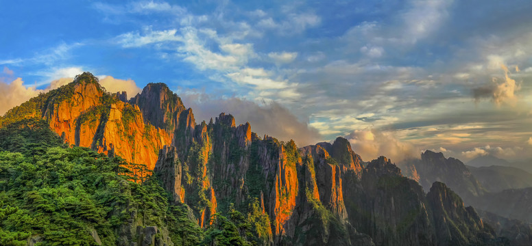黃山排云亭夕照