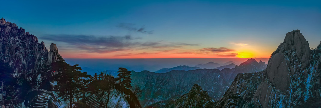 黄山前海夕照