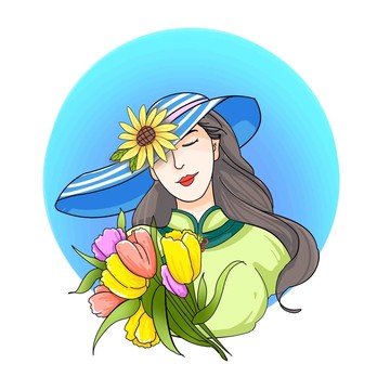 花朵遮陽帽