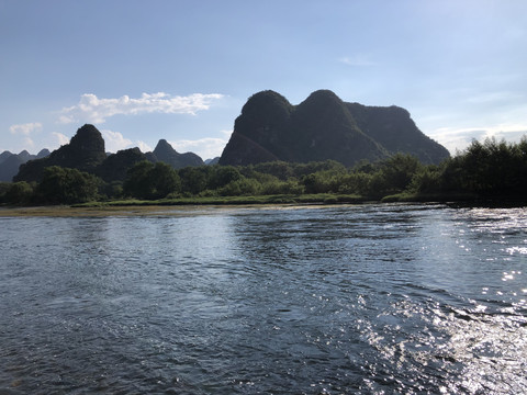 桂林老八景夕阳下的漓江