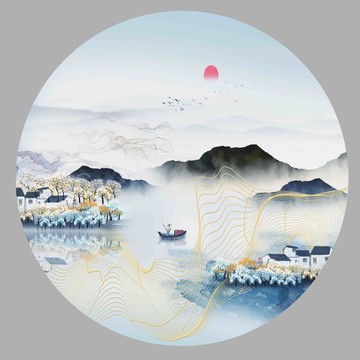 水墨山水画