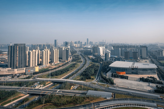 辽宁沈阳浑南城市风光