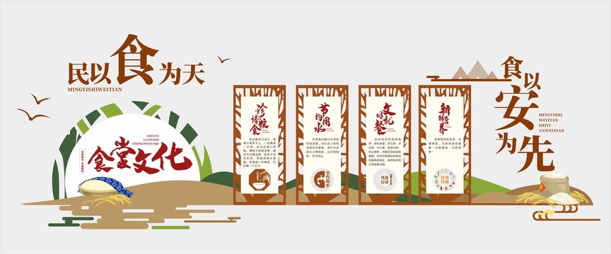 食堂文化墻