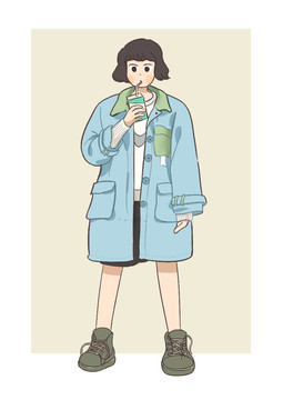 少女人物插畫