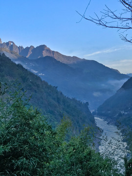 大山江水原野自然风光