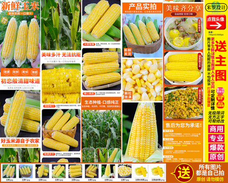 水果玉米詳情黃玉米詳情頁