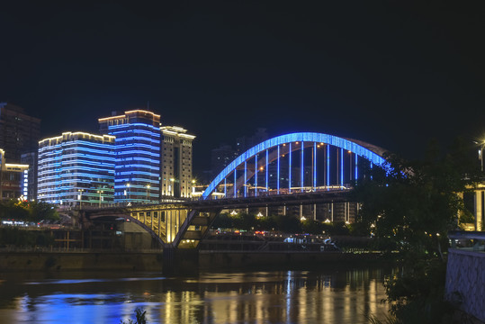 福建南平延平玉屏桥夜景