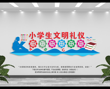 小學(xué)生文明禮儀文化墻