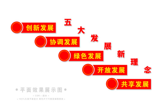 新发展理念楼梯背景墙