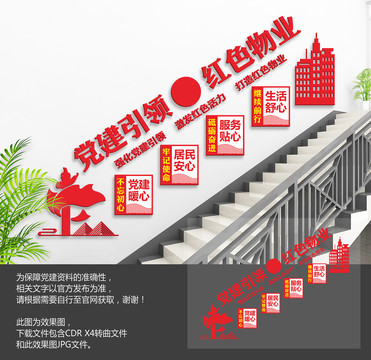 物業(yè)中心樓梯文化墻