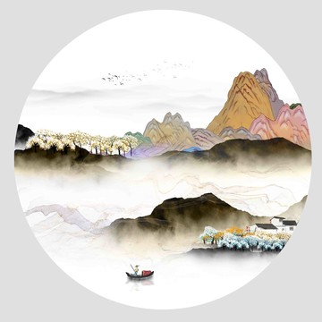 山水裝飾畫