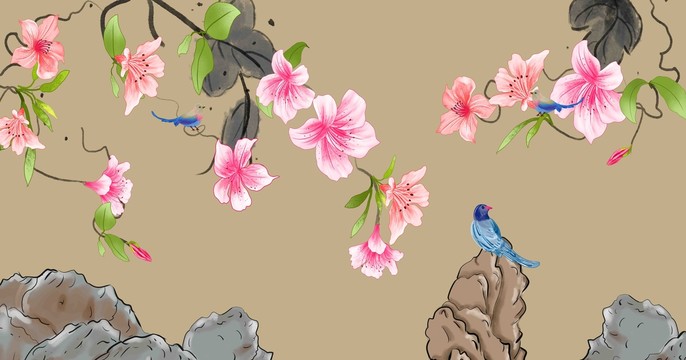 新中式國(guó)風(fēng)花鳥(niǎo)圖
