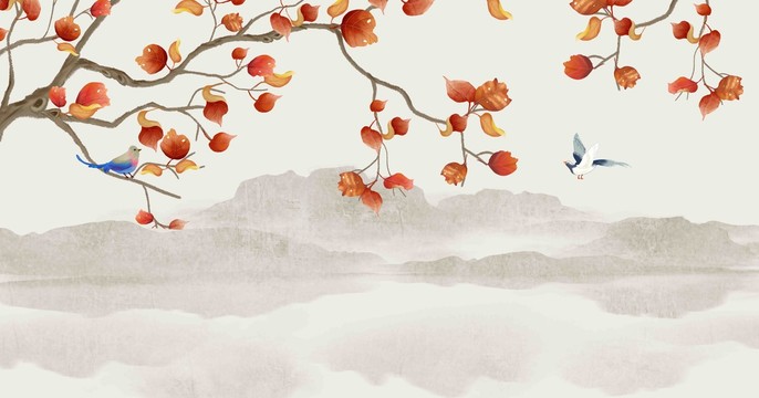 紅葉山水花鳥