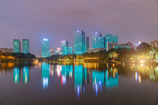 佛山千灯湖公园CBD夜景