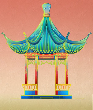 國潮六角亭