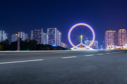 城市道路和城市夜景