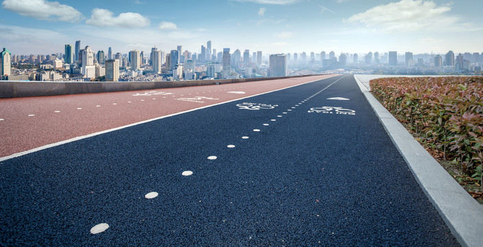 道路地面和城市景观