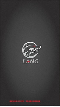 lang狼标志金属多用途