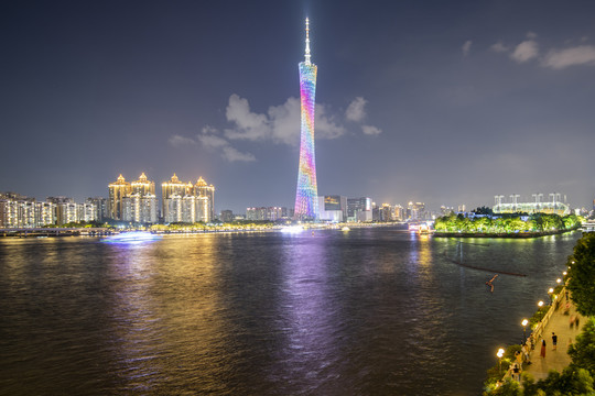 广州地标建筑广州塔夜景