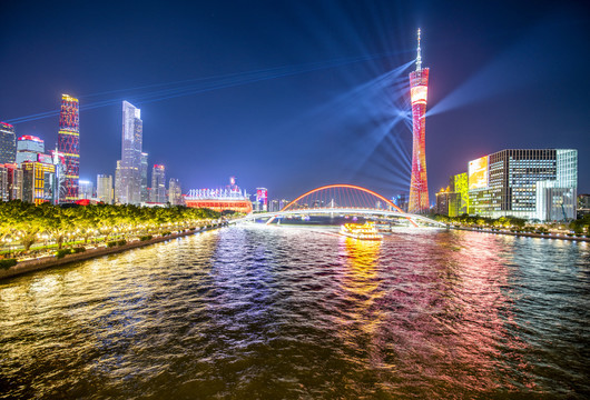 广州珠江新城广州塔城市夜景