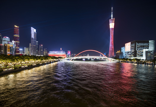 广州珠江新城广州塔城市夜景