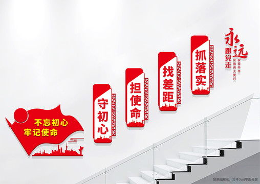 樓梯黨建標(biāo)語文化墻