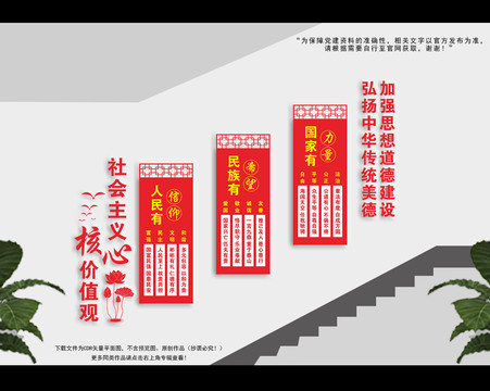 社會主義核心價值觀樓梯文化墻
