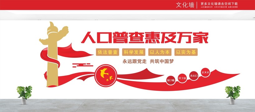 人口普查文化墻