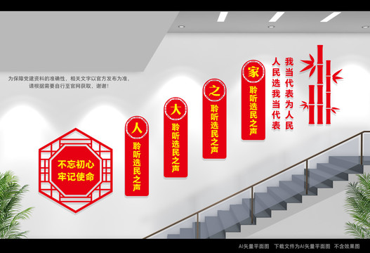 人大代表樓梯間文化墻