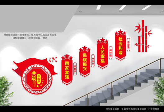 中國夢樓梯間文化墻
