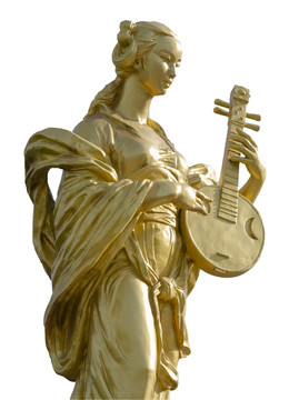 弹琵琶的女子雕塑