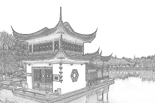 園林建筑素描