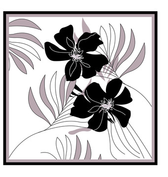 線條矢量花