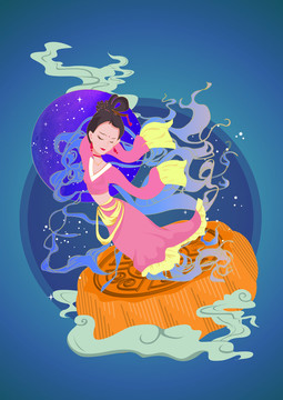 嫦娥奔月插畫