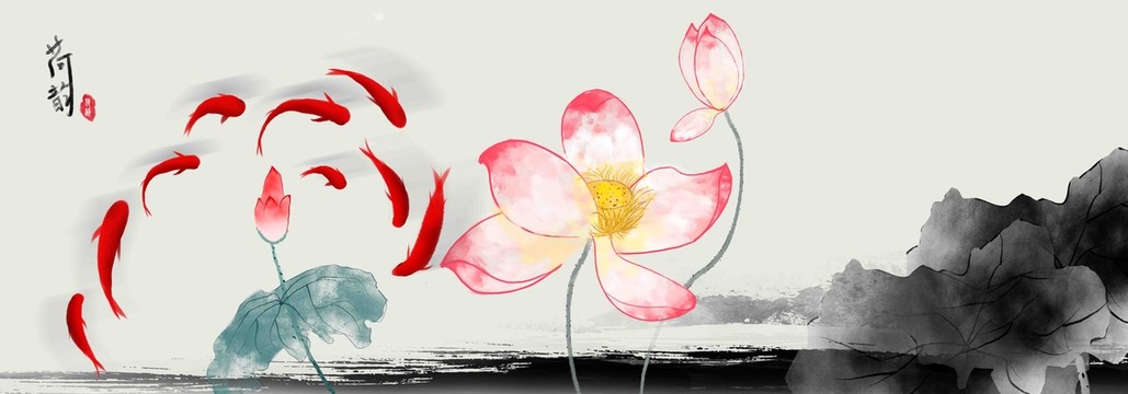 荷花背景圖