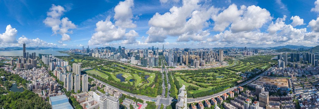 深圳市南山区航拍全景图