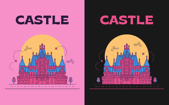 城堡矢量商业插画