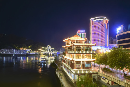 福建南平延平城市夜景