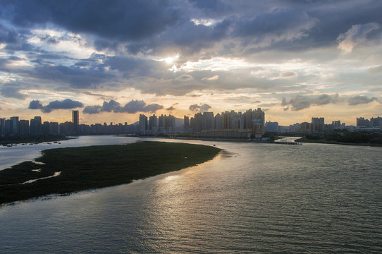 晋江夏日黄昏风景