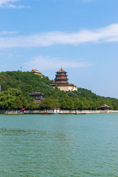 北京颐和园昆明湖与佛香阁