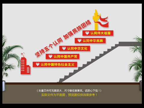 黨建五個認同樓道文化墻