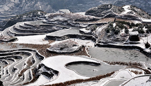 加榜梯田雪景