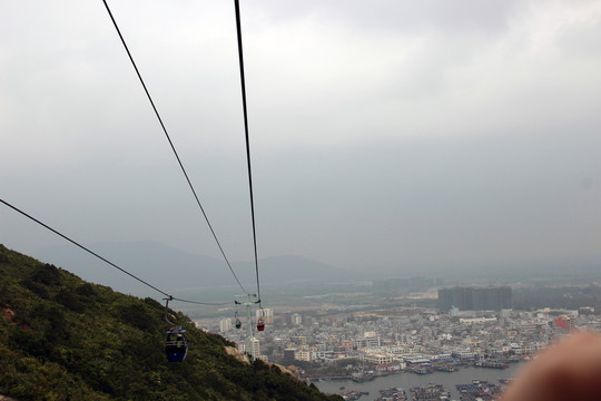 旅游景点缆车缆绳