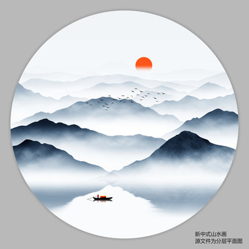 禅意山水装饰画