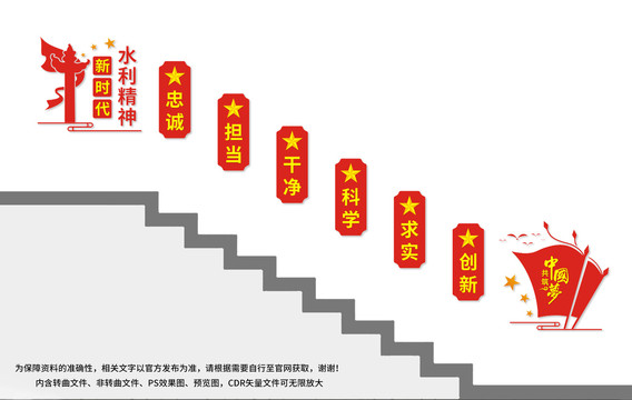 新時代水利精神樓梯文化墻
