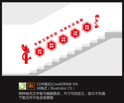 社區(qū)樓梯文化墻