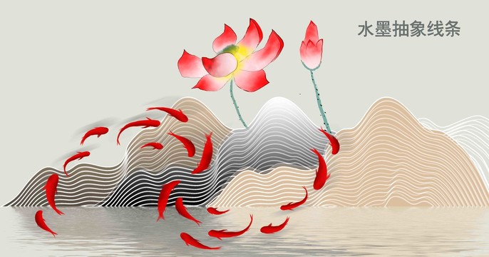 荷花裝飾畫
